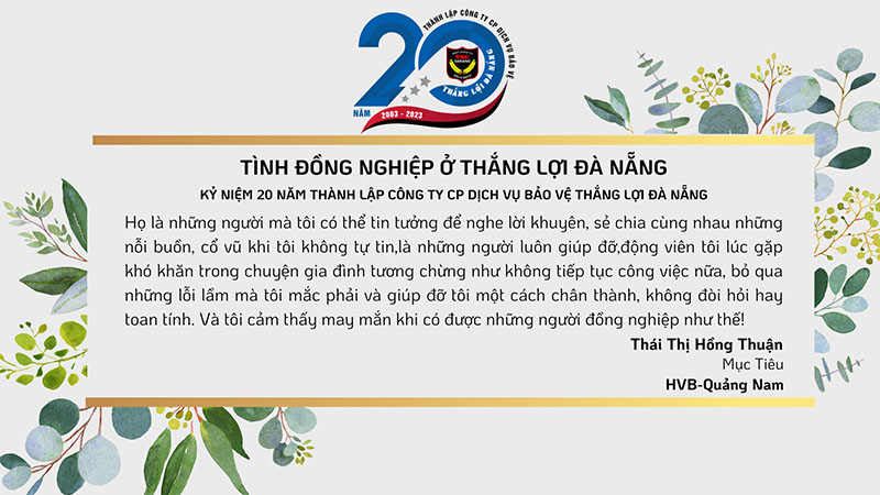 Thái Thị Hồng Thuận - Cảm nghĩ về đồng nghiệp trong công ty